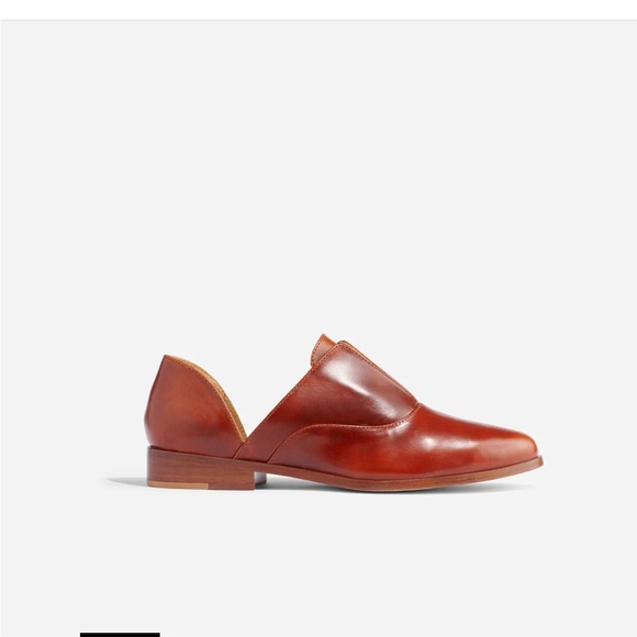 NISOLO Emma dOrsay Oxford 2 Shoe Leather Brandy Brown Slip On Sz 8.5 - Picture 4 of 13